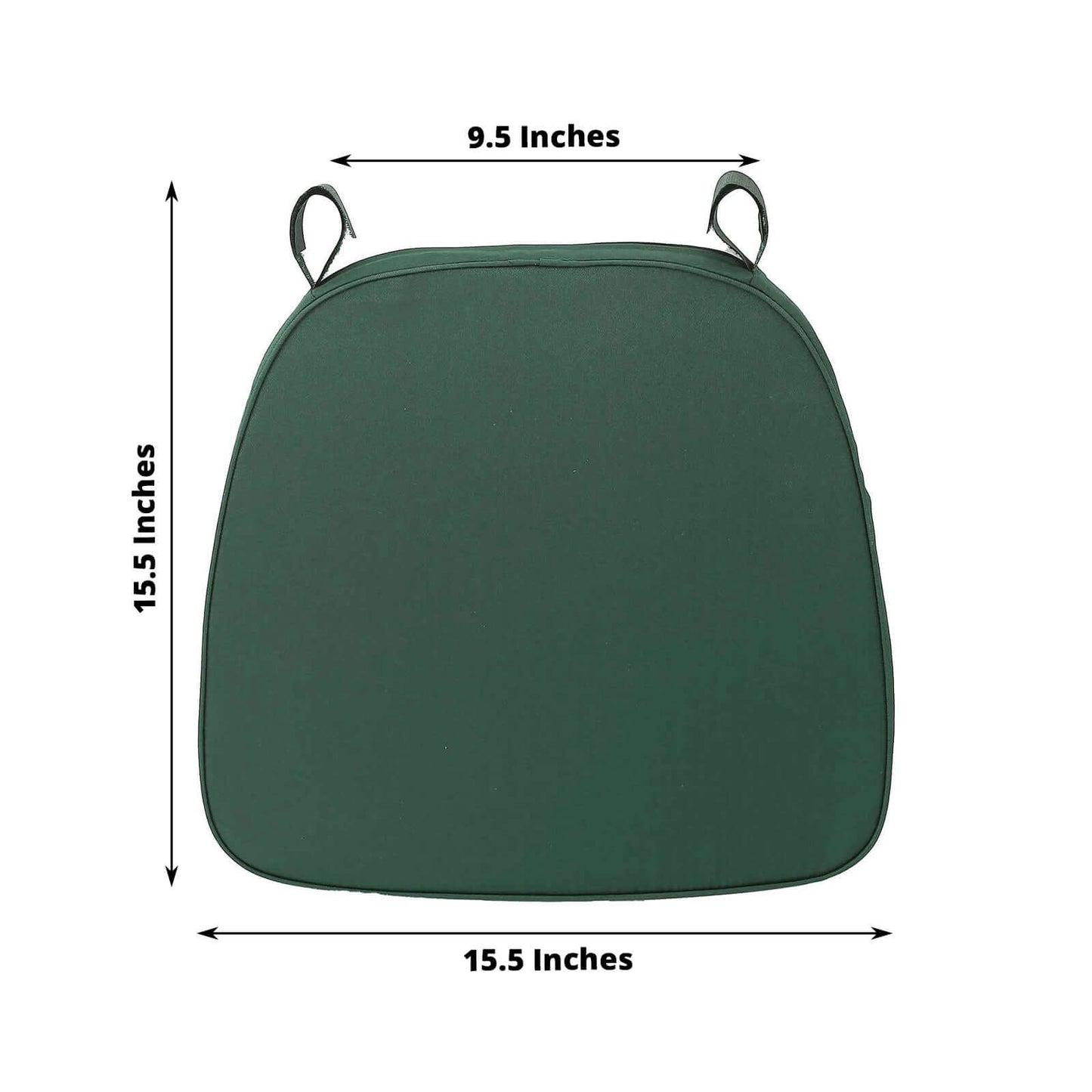 Chiavari Chair Cushion with 1.5" Thick Memory Foam and Ties Hunter Emerald Green - Stylish Removable Cover for Comfort