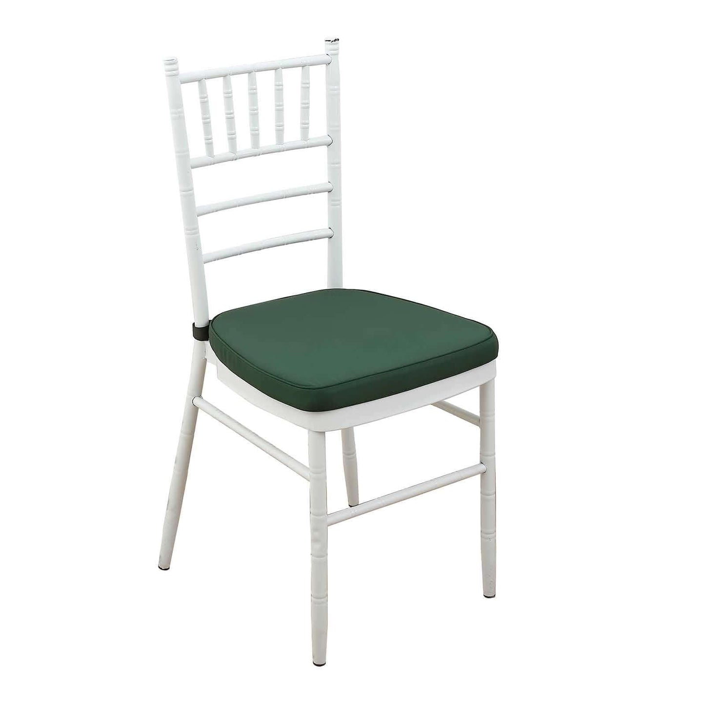 Chiavari Chair Cushion with 1.5" Thick Memory Foam and Ties Hunter Emerald Green - Stylish Removable Cover for Comfort