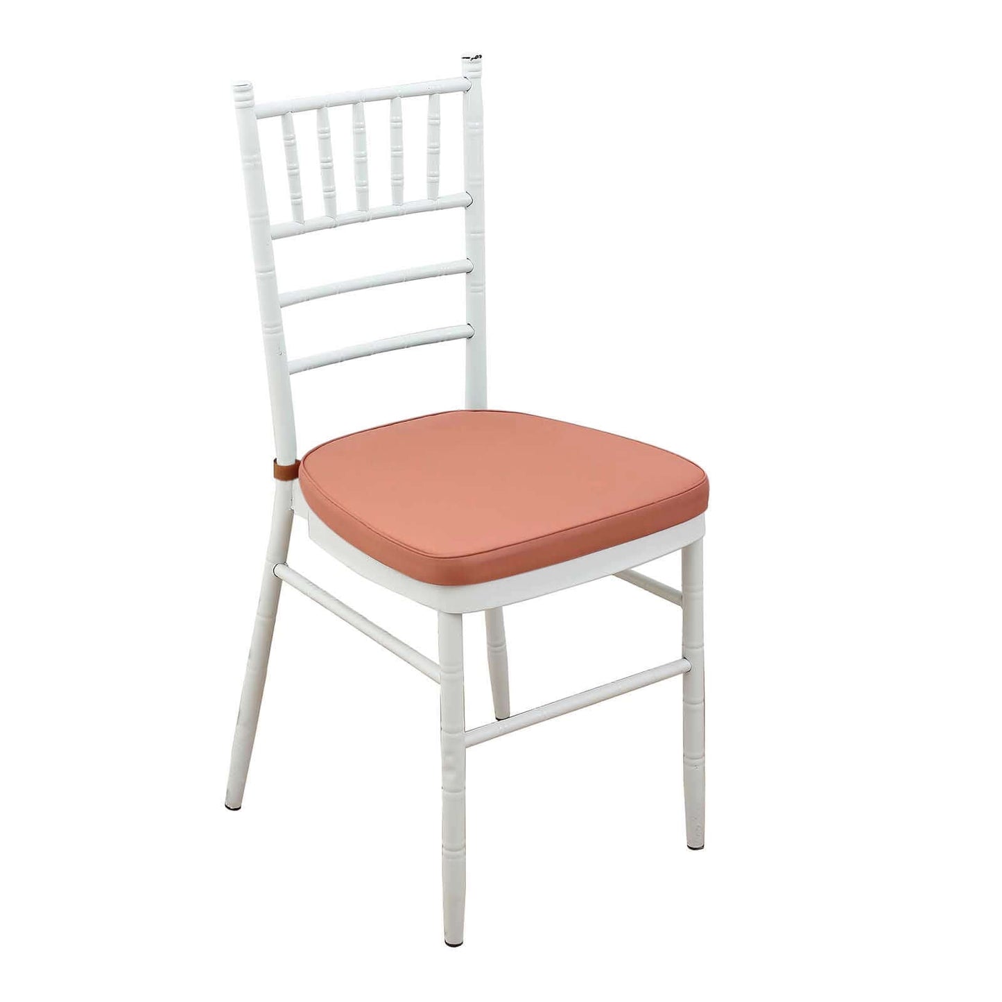 Chiavari Chair Cushion with 1.5" Thick Memory Foam and Ties Terracotta (Rust) - Stylish Removable Cover for Comfort