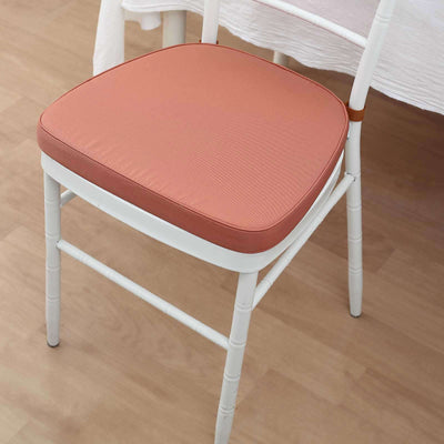 Chiavari Chair Cushion with 1.5’’ Thick Memory Foam and Ties Terracotta (Rust) - Stylish Removable Cover for Comfort