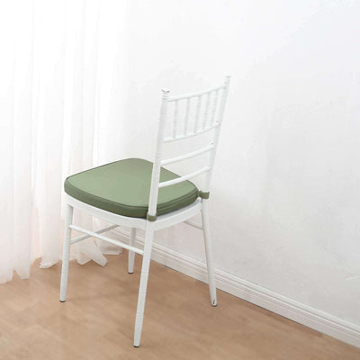 Chiavari Chair Cushion with 1.5’’ Thick Memory Foam and Ties Dusty Sage Green - Stylish Removable Cover for Comfort