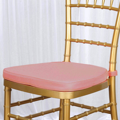 Chiavari Chair Cushion with 1.5" Thick Memory Foam and Ties Dusty Rose - Stylish Removable Cover for Comfort