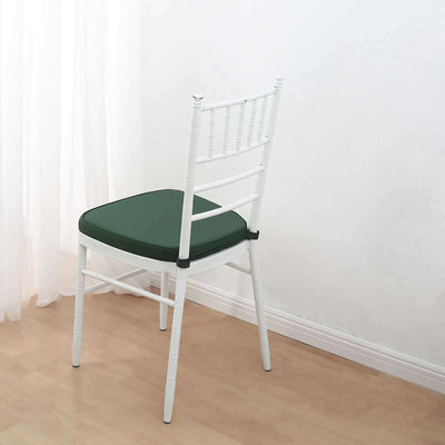 Chiavari Chair Cushion with 1.5’’ Thick Memory Foam and Ties Hunter Emerald Green - Stylish Removable Cover for Comfort