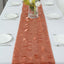 Taffeta Fabric 12"x108" Table Runner Terracotta (Rust) - 3D Leaf Petal Design