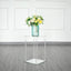 Acrylic Flower Vase Pillar Stand with Square Mirror Base Clear - Stylish Wedding Table Centerpiece 16"