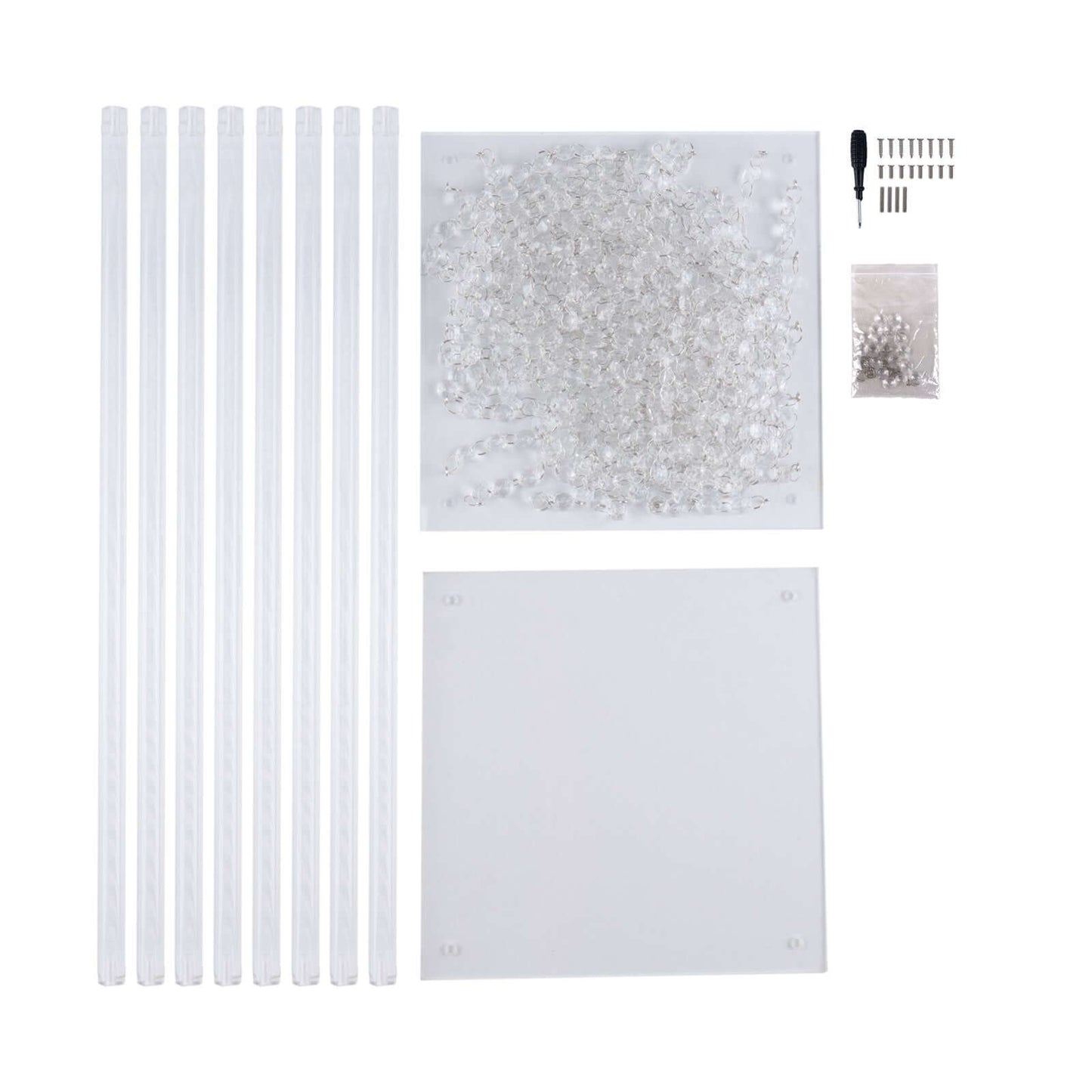 Acrylic Flower Pedestal Vase Pillar Stand with Crystal Beads Clear - Durable Wedding Floor Centerpiece for Large Displays 48"