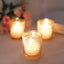 6-Pack Amber Gold Glass Votive Tealight Holders - Stylish Primrose Design for Weddings & DÃ©cor