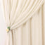 Beige Chiffon Polyester Event Curtain Drapes, Dual Layer Divider Backdrop Curtain Panels with Rod Pockets - 10ftx10ft