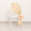 5 Pack Lamour Satin 6"x106" Chair Sashes Beige - Stylish Reusable Decorative Bows