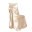 Satin Chair Cover Self-Tie Universal Design Beige - Durable Slip-On Cover for Folding, Dining, Banquet & Standard Chairs