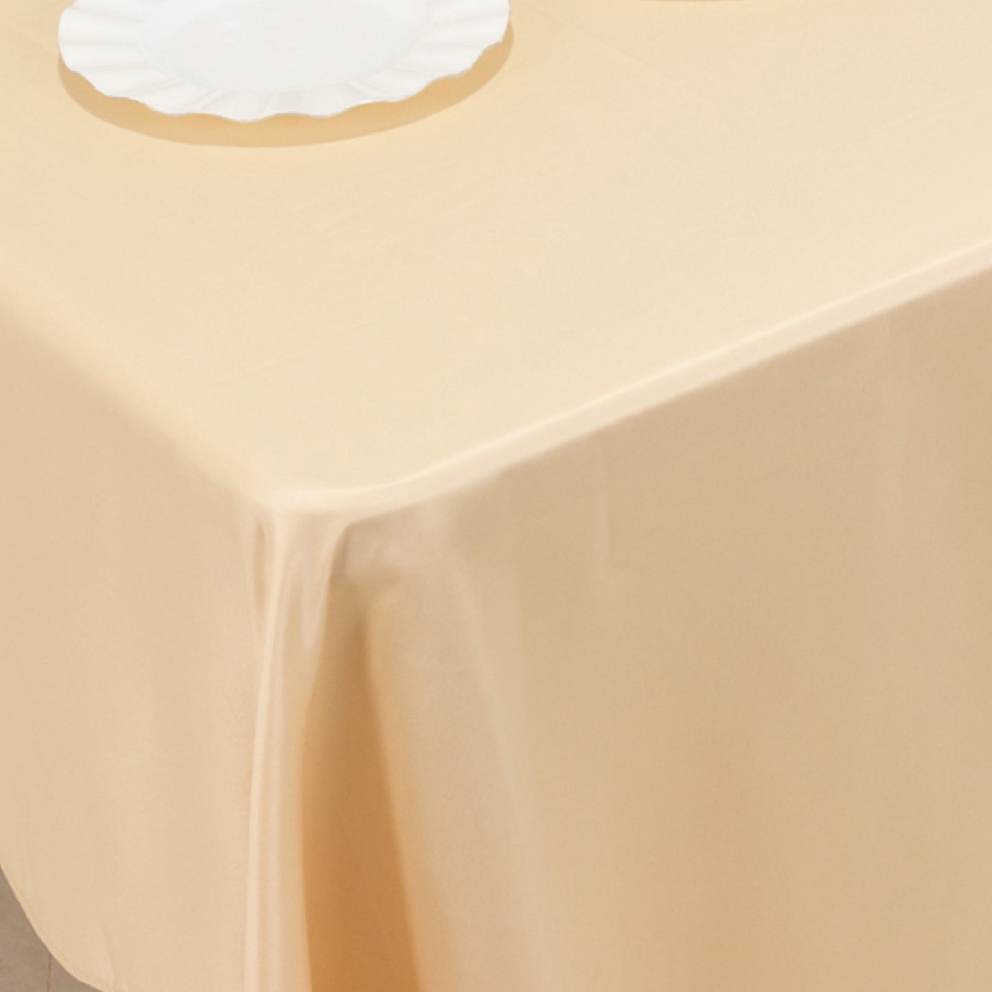 Lamour Satin 60"x126" Rectangle Tablecloth Beige - Soft & Silk-Like Table Cover