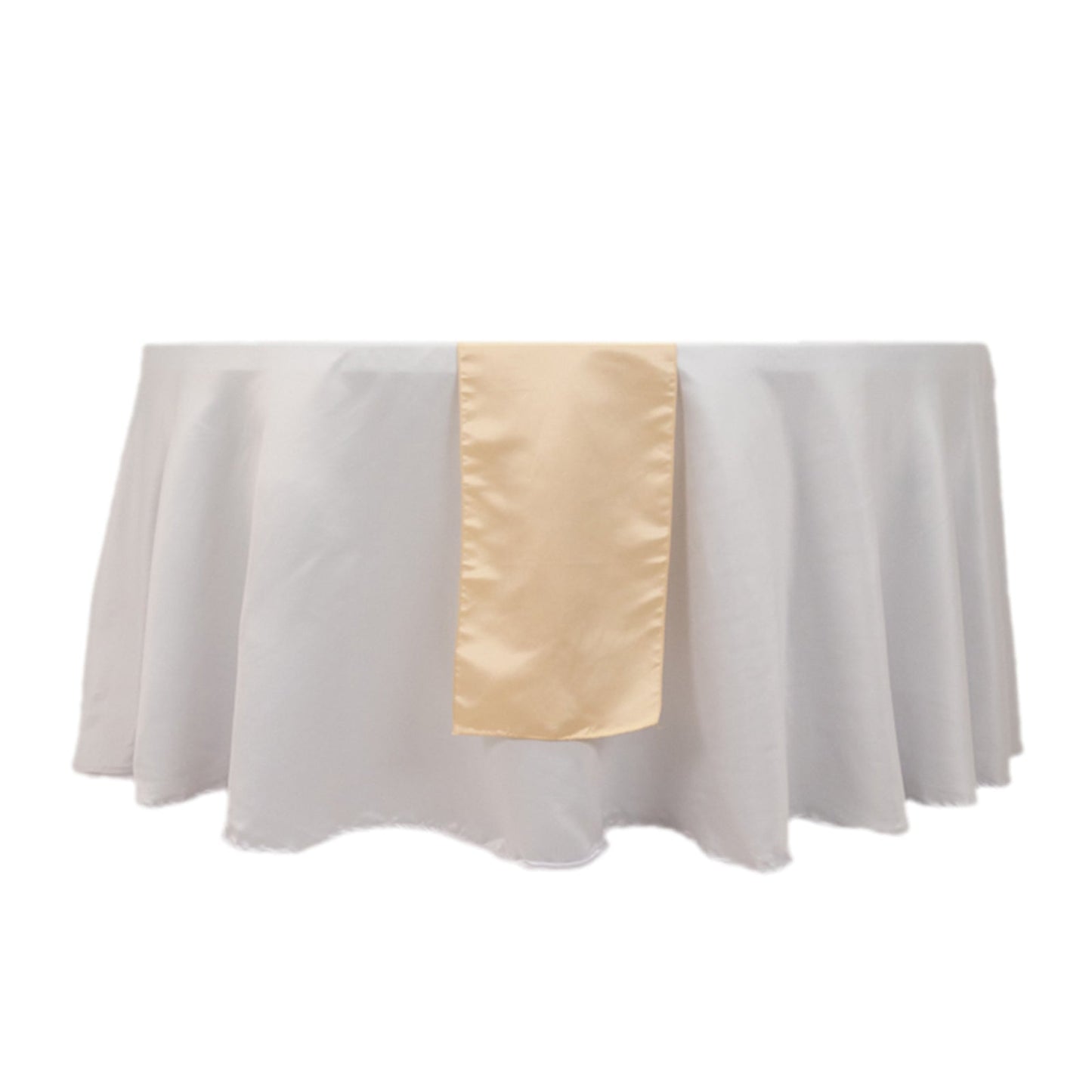 Lamour Satin 12"x108" Table Runner Beige - Smooth & Lustrous Finish