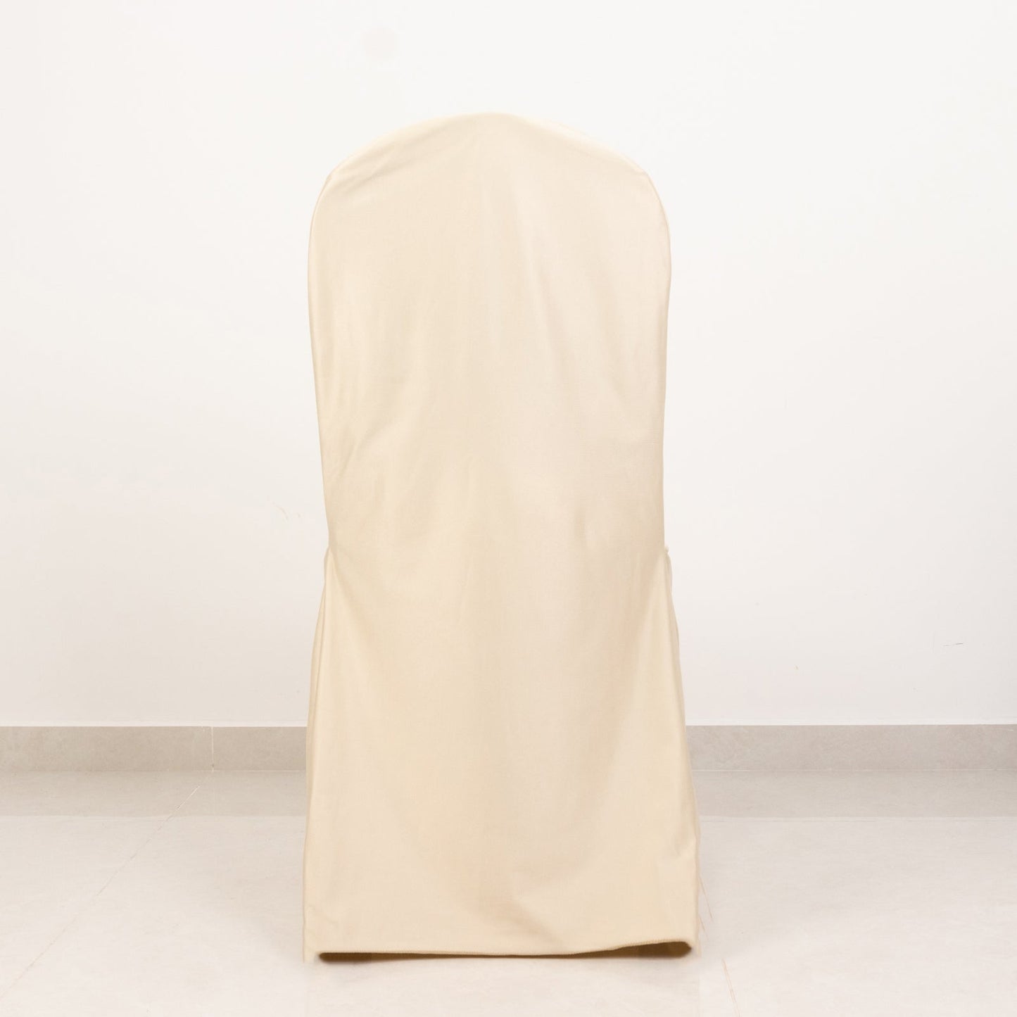 Scuba Stretch Chair Cover Beige for Banquet Chairs Slim Fit Design - Wrinkle Free and Durable Slipcover