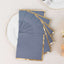 50-Pack Paper Beverage Napkins with Gold Foil Edge Dusty Blue - Disposable 2 Ply Cocktail Napkins for Events 6.5"x6.5"