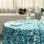 Sequin 72"x72" Table Overlay Square Tablecloth Turquoise - Big Payette Table Cover
