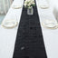 Taffeta Fabric 12"x108" Table Runner Black - 3D Leaf Petal Design