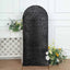 5ft Black Shimmer Tinsel Spandex Chiara Backdrop Stand Cover For Fitted Round Top Wedding Arch
