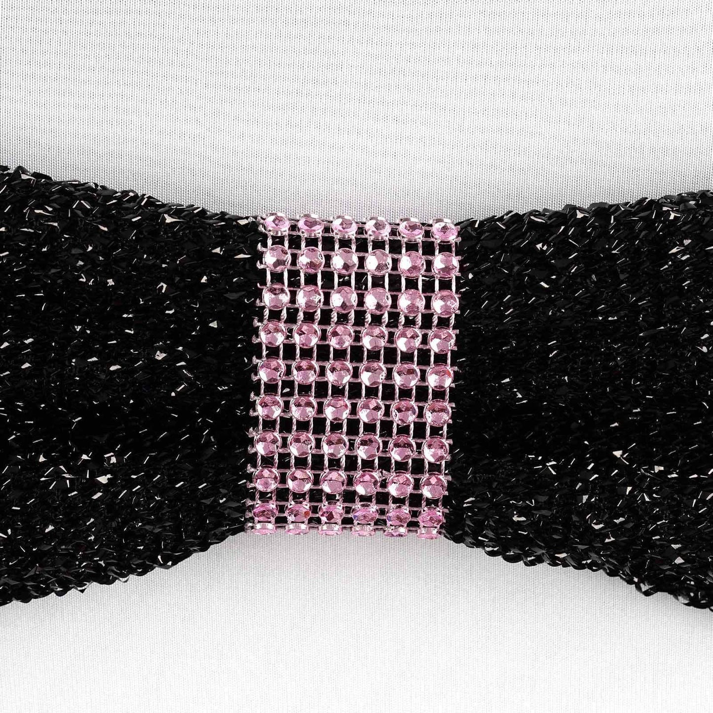10 Pack Rhinestone Napkin Rings with Velcro Brooch Buckle Pink - Stylish Design for Chair Sashes