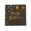 20-Pack Paper Beverage Napkins with Happy Birthday Foil Print Black/Gold - 2 Ply Disposable 18GSM Soft Party Napkins 6.5"x6.5"