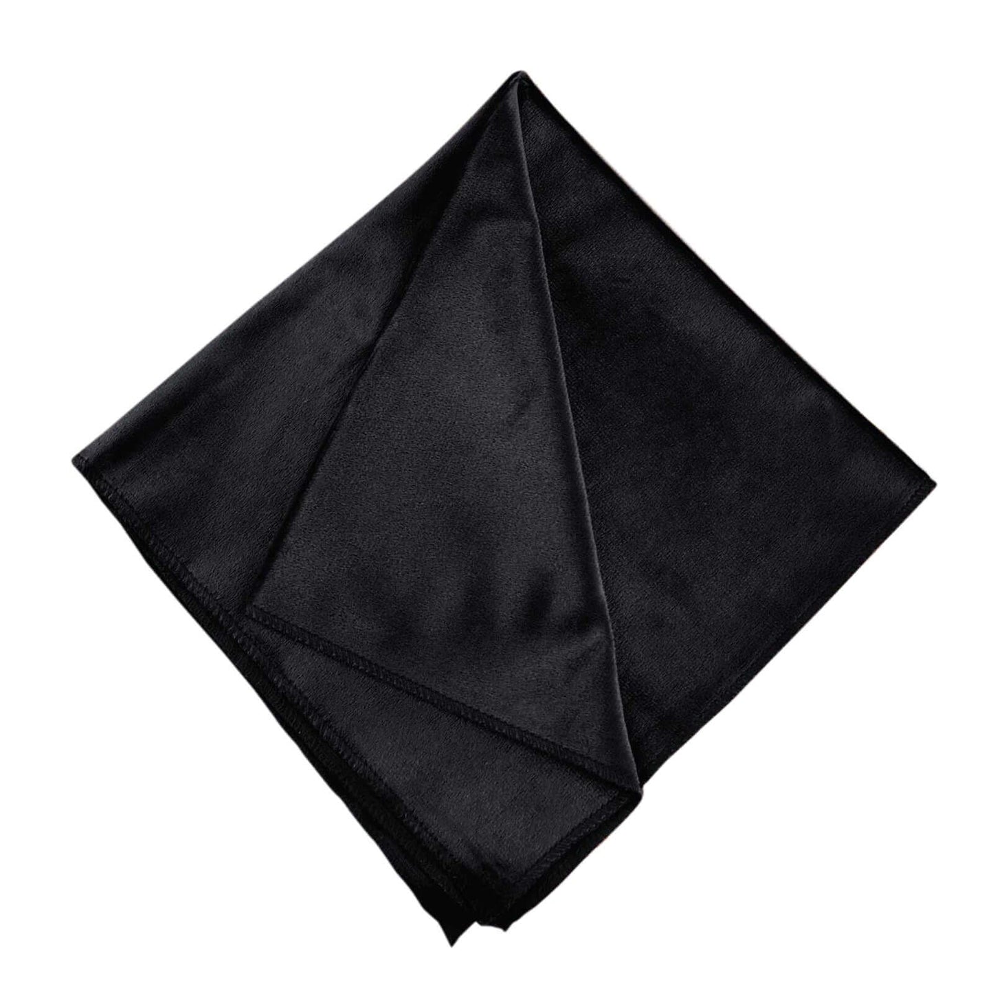 5 Pack Premium Velvet 20"x20" Napkins Black - Soft Sheen Finish Cloth Napkins for Upscale Gatherings