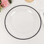 10-Pack Plastic 10" Round Dinner Plates in Clear with Black Rim - Disposable Party Plates for Classy Banquets & Special Occasions