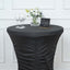 Heavy Duty Spandex 30" Fitted Round Cocktail Table Cover Black Ruched Pleated - Durable Stretch Design