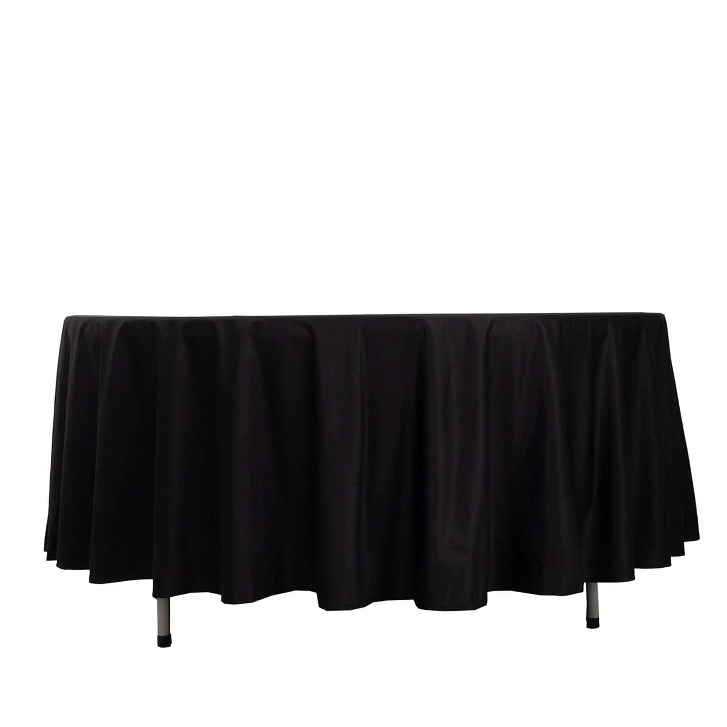 Scuba Round 108" Tablecloth Black - Wrinkle Free & Stain Resistant Table Cover for Exquisite Events