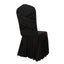 Black Spandex Banquet Chair Cover with Ruffle Skirt & Cross Back Sash â€“ Stretch Slipcover for Events