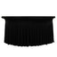 Spandex Round 5ft Table Skirt Black with Wavy Skirt-Like Effect Stylish Table Cover