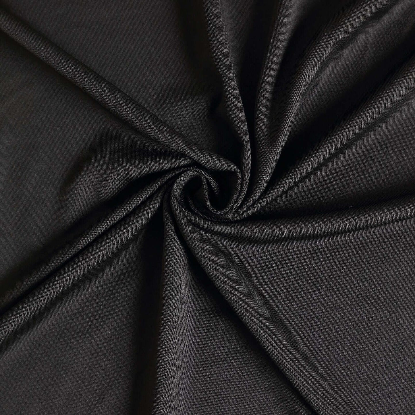 Spandex Rectangle 72"x30" Table Skirt Black with Wavy Skirt-Like Effect Table Cover