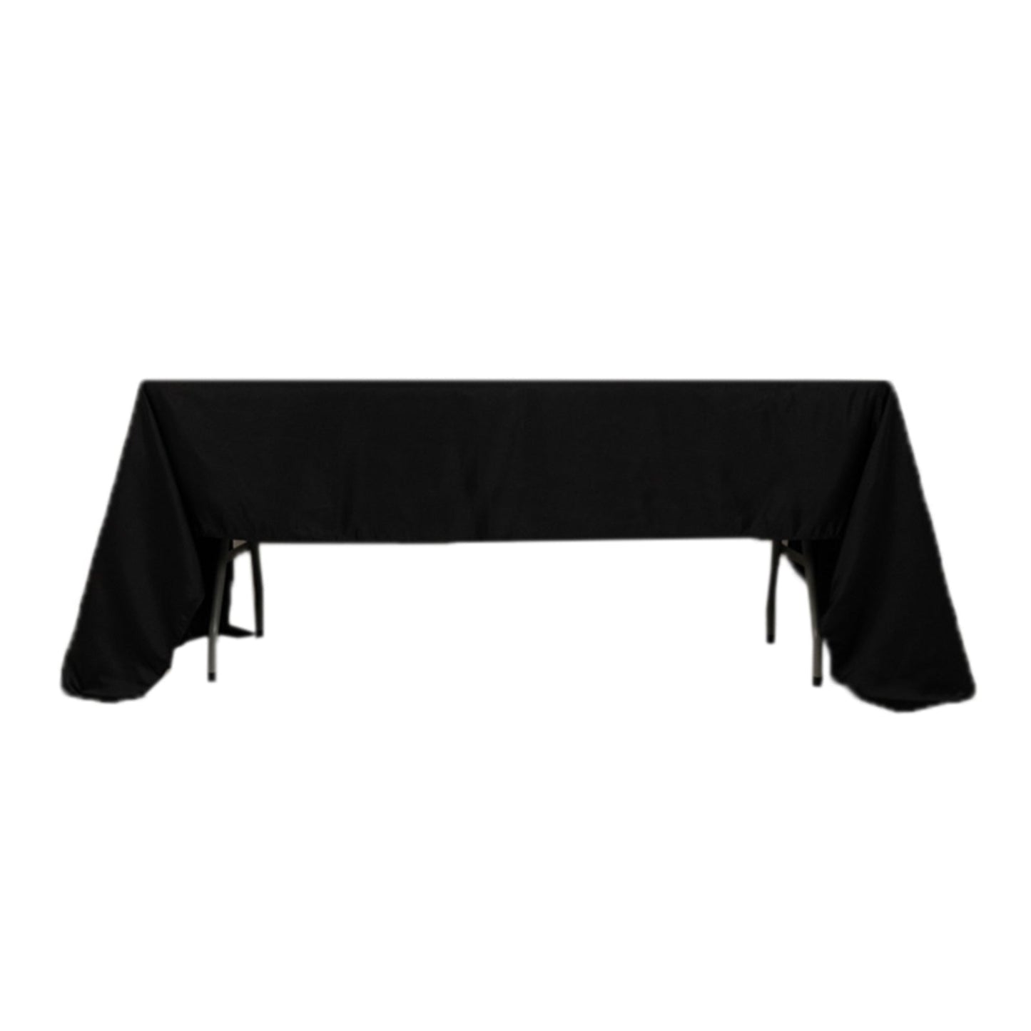Lamour Satin 60"x126" Rectangle Tablecloth Black - Soft & Silk-Like Table Cover for Upscale Dining