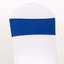5 Pack Spandex Chair Sashes Royal Blue with Gold Rhinestone Buckles - Reusable Four-Way Stretch Sash Bands 5"x14"
