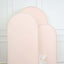 Set of 3 Matte Blush Spandex Fitted Chiara Backdrop Stand Cover For Round Top Wedding Arch - 5ft, 6ft, 7ft