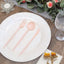 50-Pack Plastic Utensil Set Blush Pink - Premium Disposable Heavy Duty Sleek Flatware