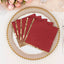 50-Pack Paper Beverage Napkins with Gold Foil Edge Burgundy - Disposable 2 Ply Cocktail Napkins for Events 6.5"x6.5"