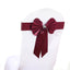 5 Pack Satin Faux Leather Chair Sashes Burgundy - Durable Double Sided Pre-tied Bow Tie Chair Bands with Diamond Rhinestone Buckles