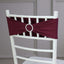 5 Pack Stretch Spandex Chair Sashes Burgundy - Reusable Chair Bands with Silver Diamond Ring Slide Buckle 5"x14"