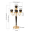 5-Arm Metal Candelabra Candle Holder Gold/Black - Chic Table Centerpiece for Events 25"