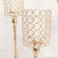 Set of 3 Crystal Beaded Goblet Votive Candle Holder Stands Gold - Tea Light Centerpiece 18", 16", 14"