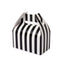 25 Pack White Black Striped Candy Gift Tote Gable Boxes, Party Favor Treat Bags - 6"x3.5"x7"