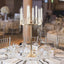 Metal 9-Arm Round Cluster Taper Candelabra Table Centerpiece Gold - Candlestick Holder Table Centerpiece With Drip Accents and Clear Glass Shades 40"