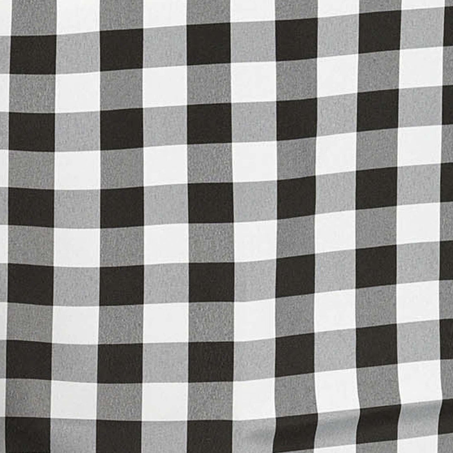 Polyester 70"x70" Square Tablecloth White/Black - Checkered Buffalo Plaid Design for Rustic Decor