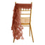 Chiffon Chair Sash with Curly Design Terracotta (Rust) - Stylish Chair Decorations