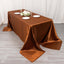 Satin Rectangular 90"x132" Tablecloth Cinnamon Brown - Seamless Table Cover