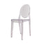 4 Pack Stackable Clear Acrylic Ghost Banquet Chairs with Oval Back, Fully Assembled Armless Event Accent Chair