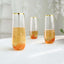 6 Pack Plastic Champagne Glasses in Clear with Gold Rim, Reusable Lightweight Champagne Flutes 9oz