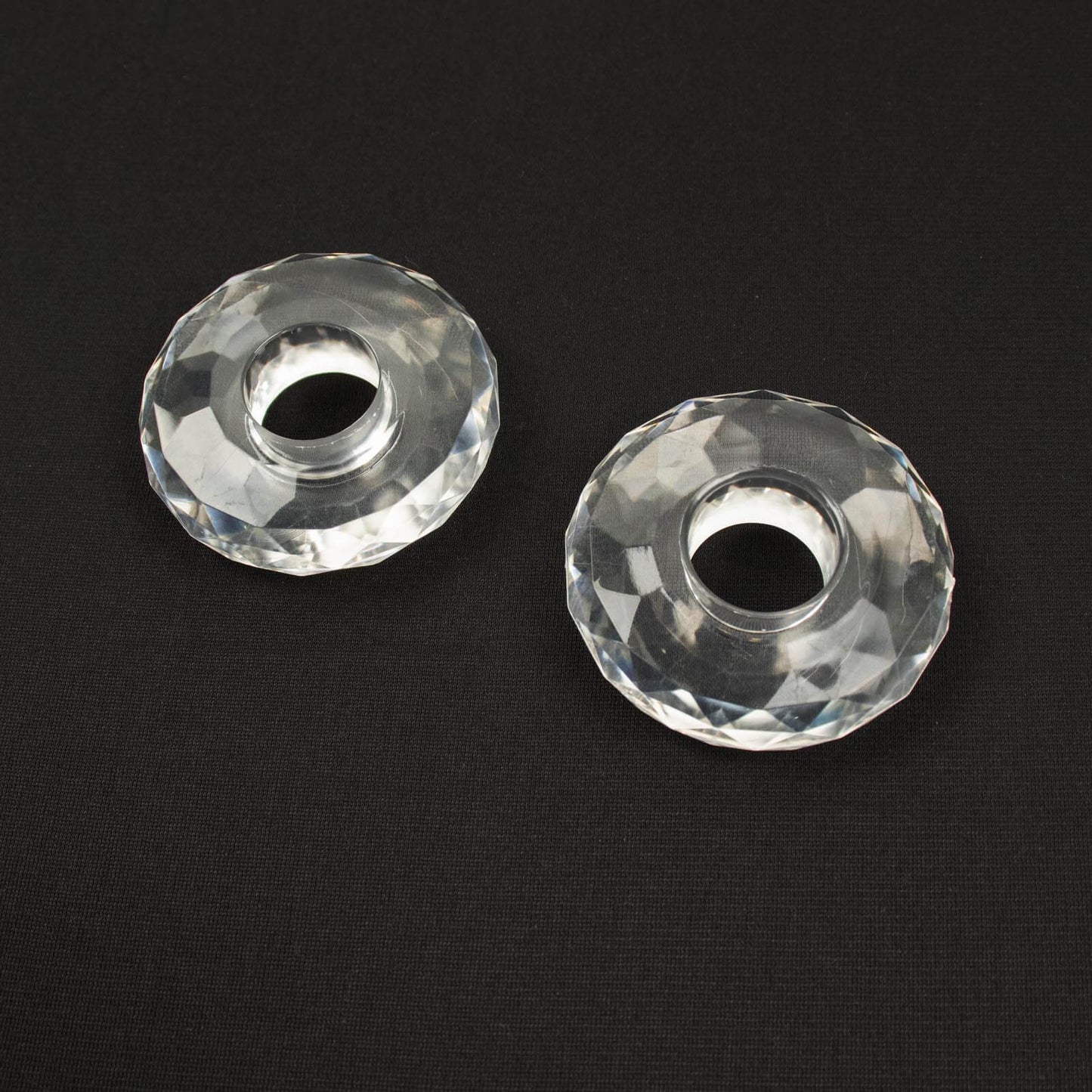 2 Pack 31" Clear Crystal Embellishment Trumpet Flower Vase, Reversible Plastic Table Centerpiece