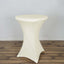 Spandex 30" Round Cocktail Table Cover Ivory - Easy to Maintain Stretch Fitted Highboy Tablecloth