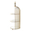 3-Tier Cupcake Cake Stand Bird Cage Design with Crystal Top Mirror Base - Serving Tray with Hanging Option 22"
