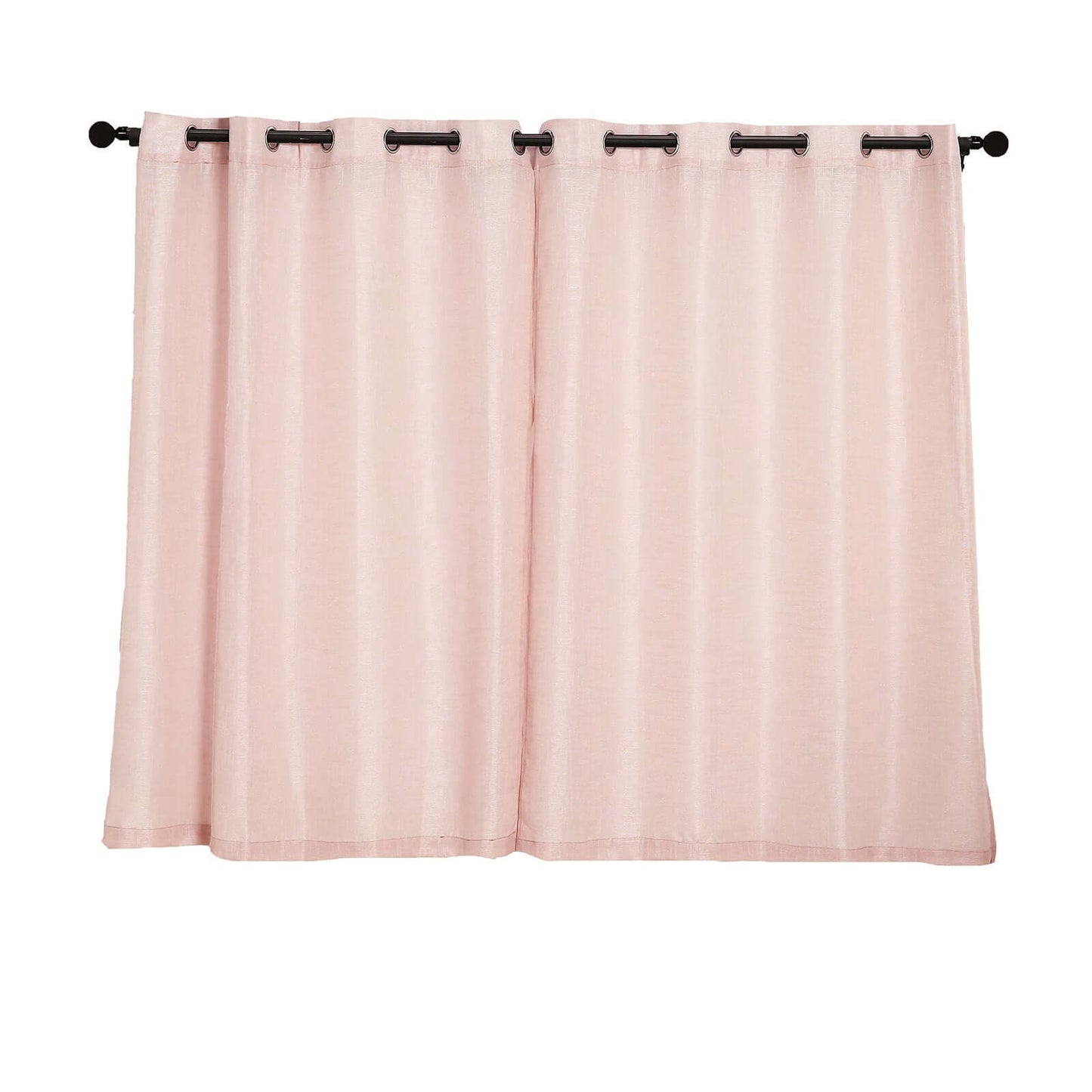 2 Pack Handmade Blush Faux Linen Curtains 52"x64", Curtain Panels With Chrome Grommets -
